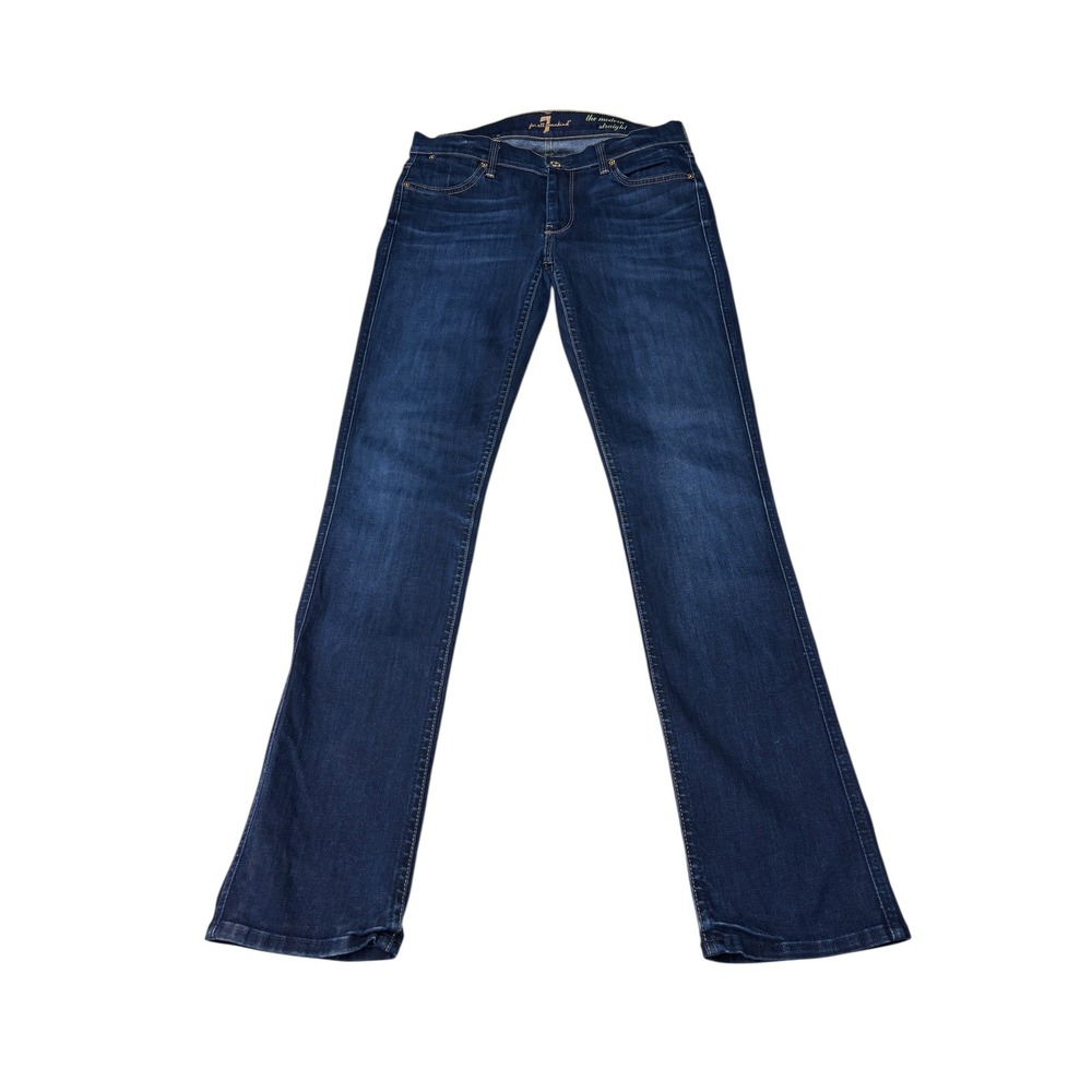 7 For All Mankind The Modern Straight Dark Wash Jeans W28xL31 Blue Stretch Denim